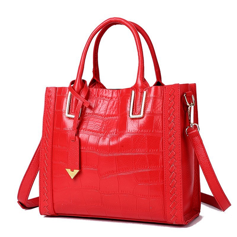 Pattern Woven Handbag Women Leather Handbags