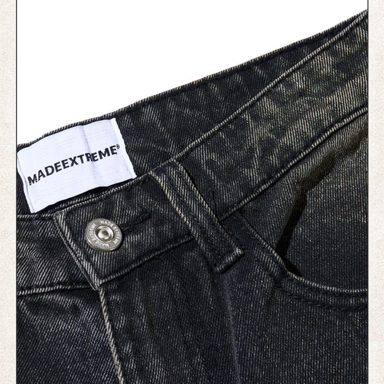 Washed Old Mud Dyed Jeans For Men And Women