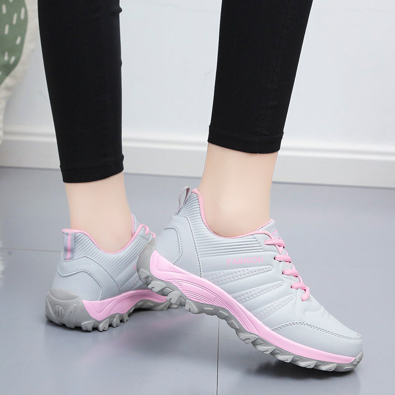 Flat Women's Shoes Autumn And Winter Leather Sneakers Women