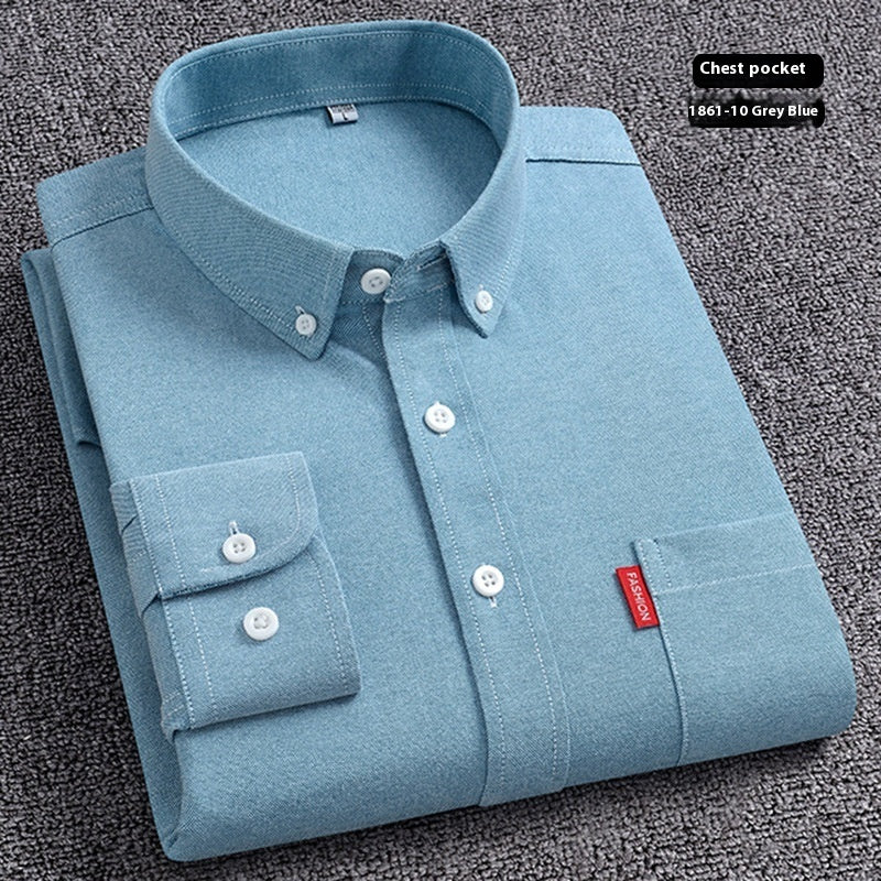 Pure Cotton Washed Oxford Woven Shirts Men