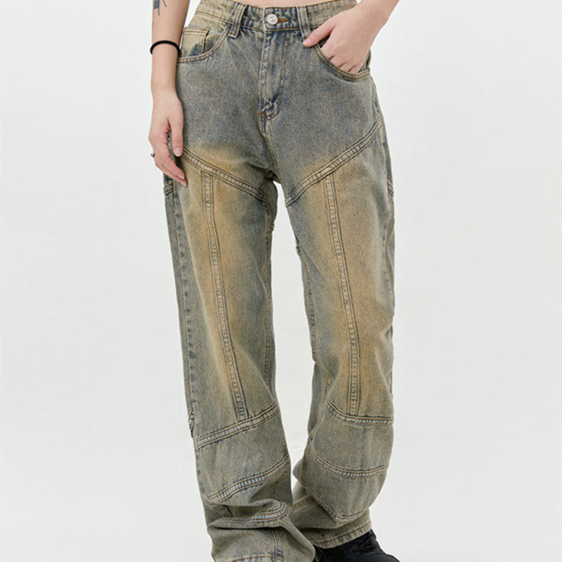 Washed Old Mud Dyed Jeans For Men And Women
